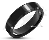 Black Ceramic Ring With Black Inlay By Elk and Cub