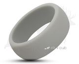 Grey Silicone Rounded Ring With Square Edge  - Matte Finish | 8mm