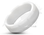 White Silicone Ring With Square Pattern - Matte Finish | 8mm