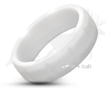 White Silicone Ring With Square Pattern - Matte Finish | 8mm