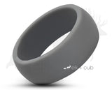 Dark Grey Silicone Rounded Ring With Square Edge  - Matte Finish | 8mm