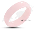 Pink Ceramic Ring With Pink Inlay - Rounded Edge With Satin Finish | 6mm