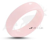 Pink Ceramic Ring With Pink Inlay - Rounded Edge With Satin Finish | 6mm