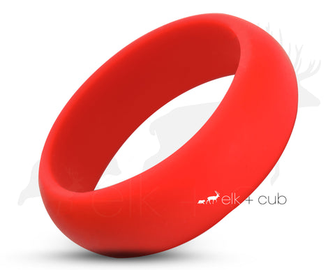Red Silicone Ring With Rounded Edge - Matte Finish | 8mm