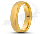 Gold Titanium Ring With Gold Inlay - Brushed With Small Gloss Swirl | 6mm