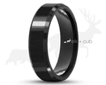 Black Ceramic Ring With Black Inlay By Elk and Cub