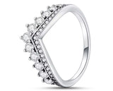 925 Sterling Silver Ring With Cubic Zirconia Encrusted Crown