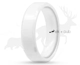 White Ceramic Ring With White Inlay by Elk and Cub