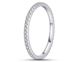 925 Sterling Silver Ring With Surrounding Cubic Zirconia Stones | 2mm