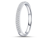 925 Sterling Silver Ring With Dual Rows of Cubic Zirconia Stones