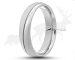 Silver Swirl Titanium Ring With Silver Inlay - Brushed and Gloss Finish | 6mm
