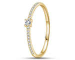 925 Gold Sterling Silver Ring With Square Cubic Zirconia | 1mm