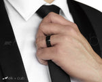 Man In Suit Wearing Ceramic Ring