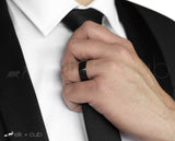 Man In Suit Wearing Ceramic Ring
